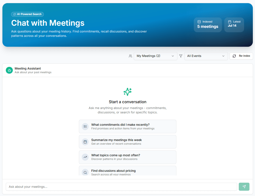 Chat with your meetings